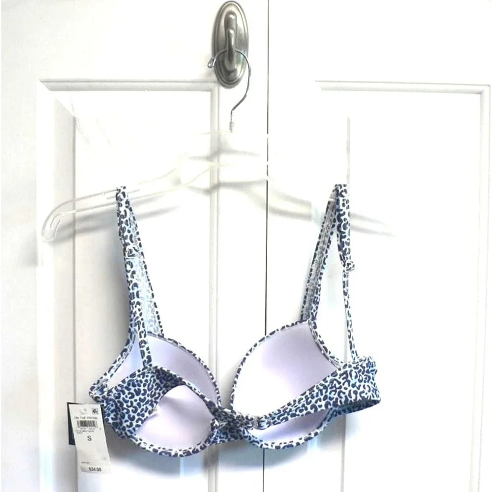 Bar‎ III Women's On The Prowl Underwire Bikini Top in Blue Multi Small